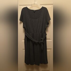 Torrid Dark Gray Skater Dress with Tie Waist